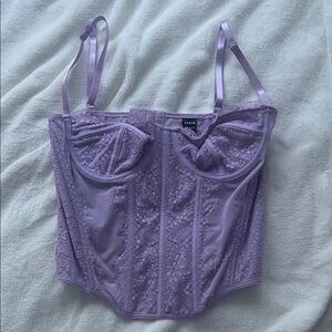 SHEIN Lavender Lace Bustier Top